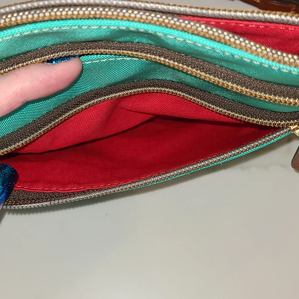 Dooney & Bourke Teal and Brown Crossbody Bag